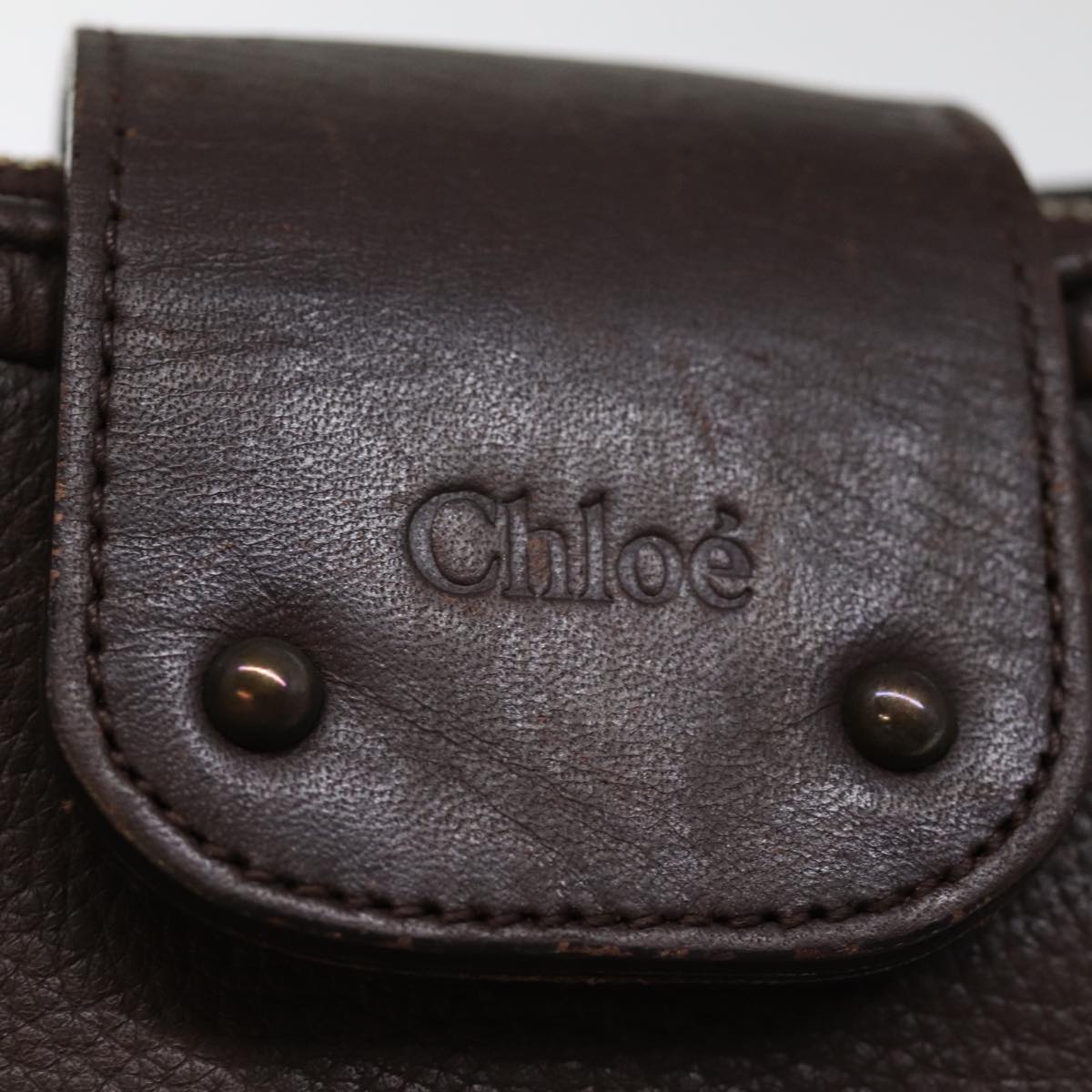 Chloe Shoulder Bag Leather Brown Auth bs14462