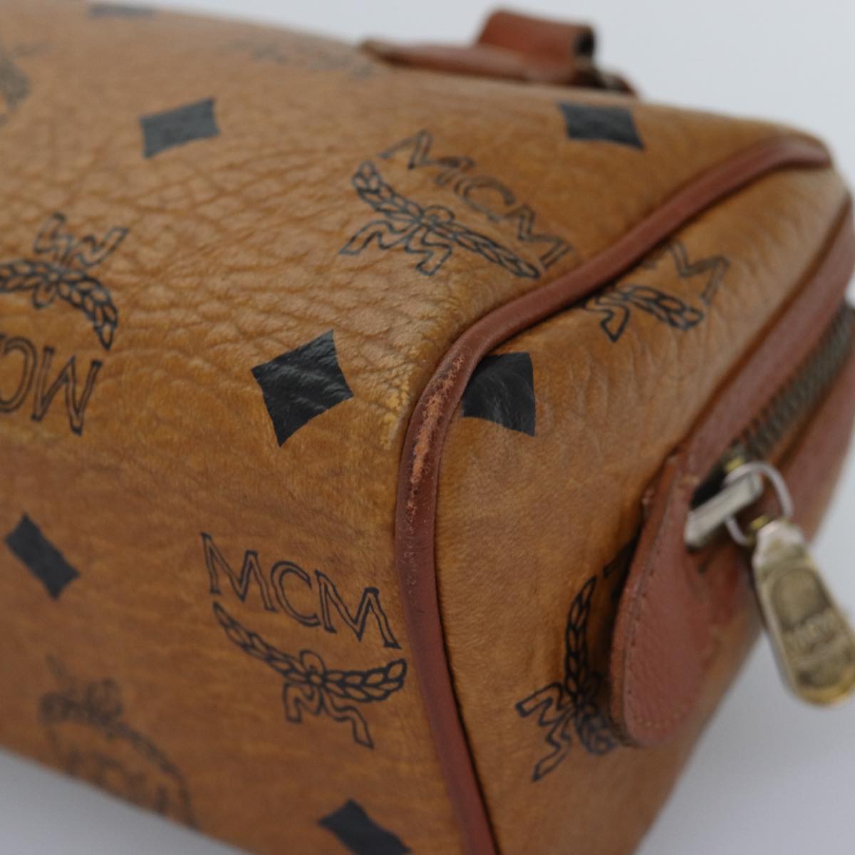 MCM Vicetos Logogram Hand Bag PVC 2way Brown Auth bs14469