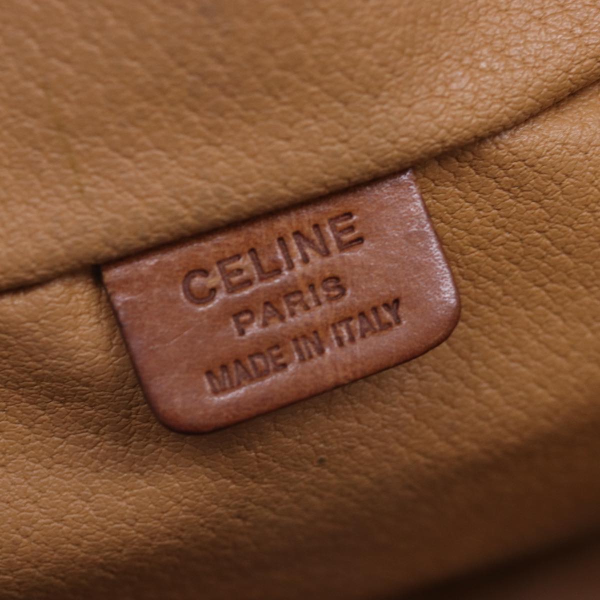 CELINE Macadam Canvas Vanity Hand Bag PVC Brown Auth bs14476