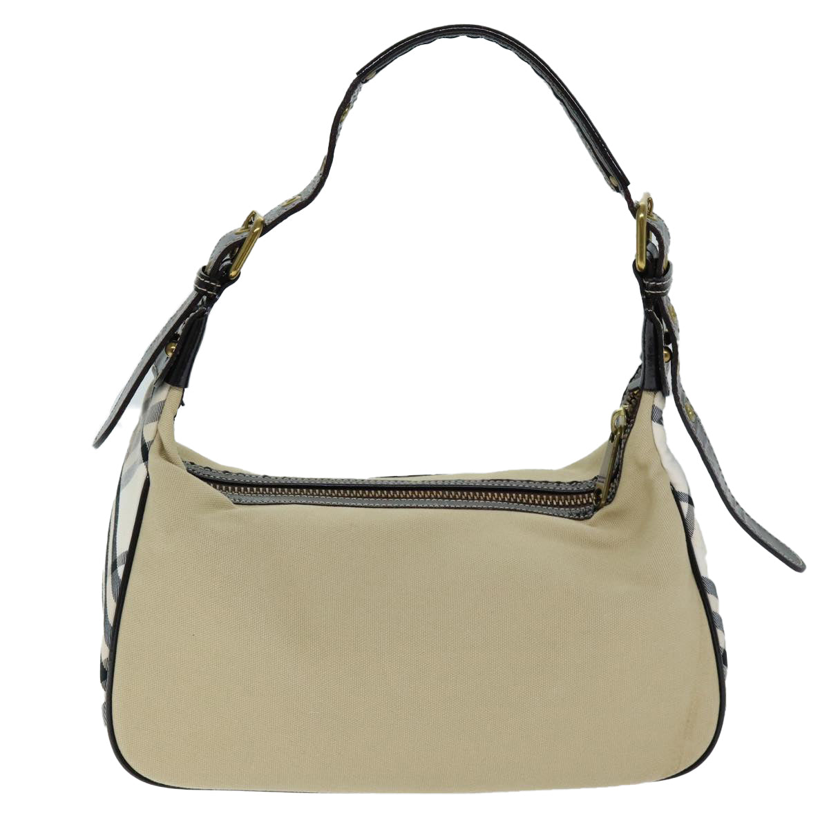 BURBERRY Blue Label Shoulder Bag Canvas Beige Auth bs14480