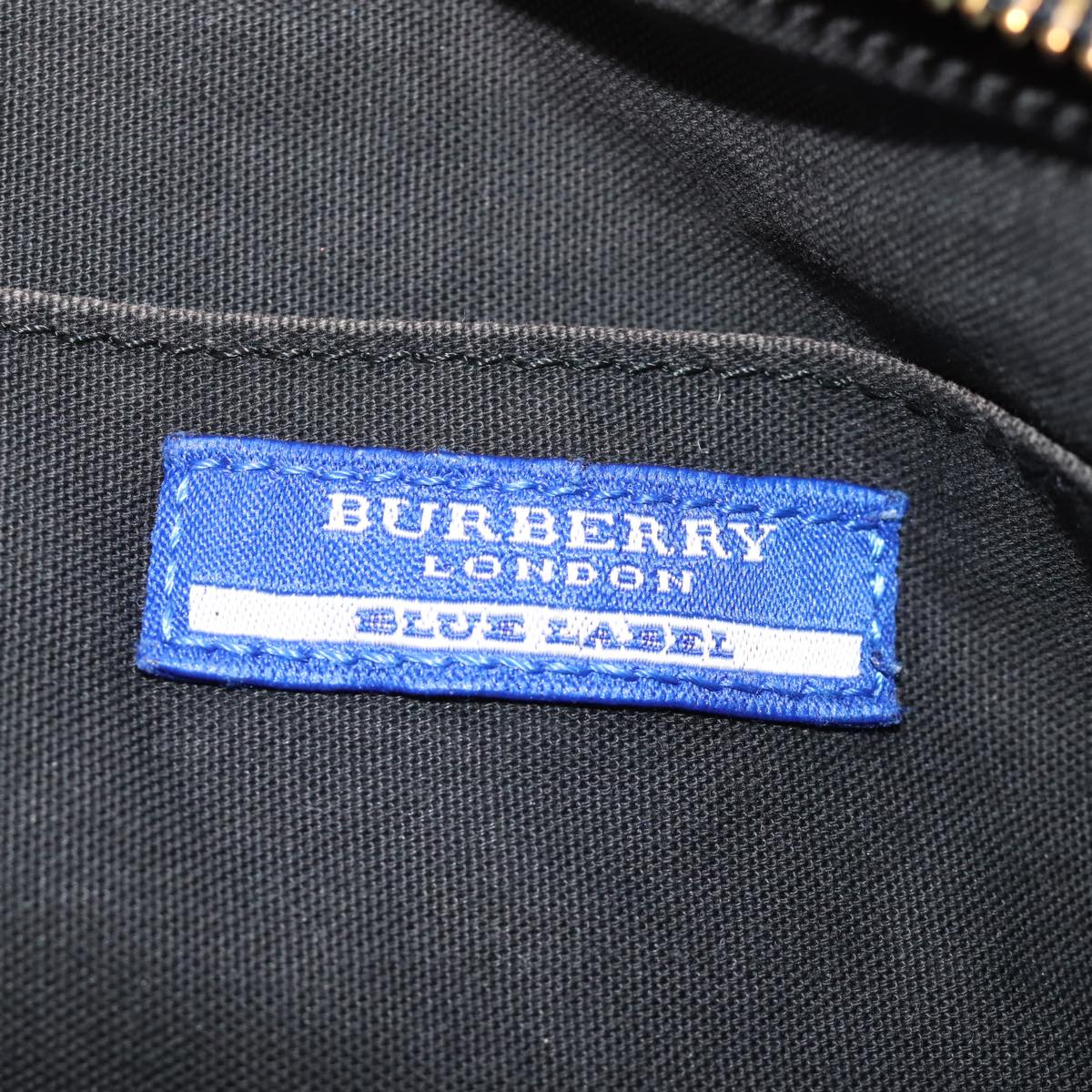 BURBERRY Nova Check Blue Label Shoulder Bag Canvas Black Auth bs14510