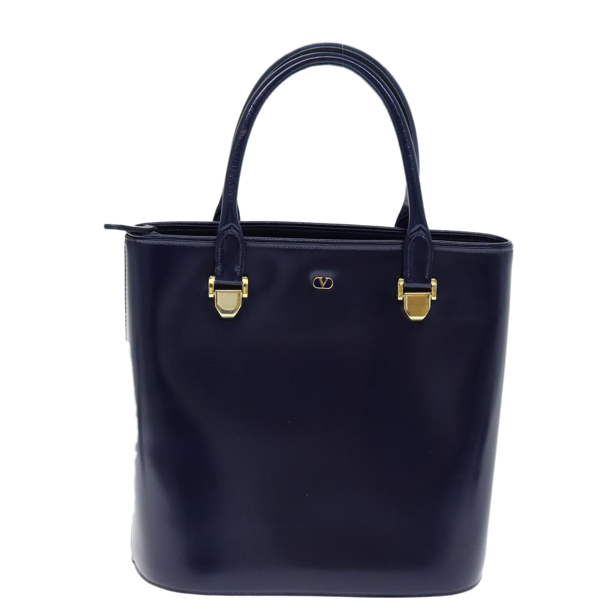 VALENTINO Hand Bag Leather Navy Auth bs14522