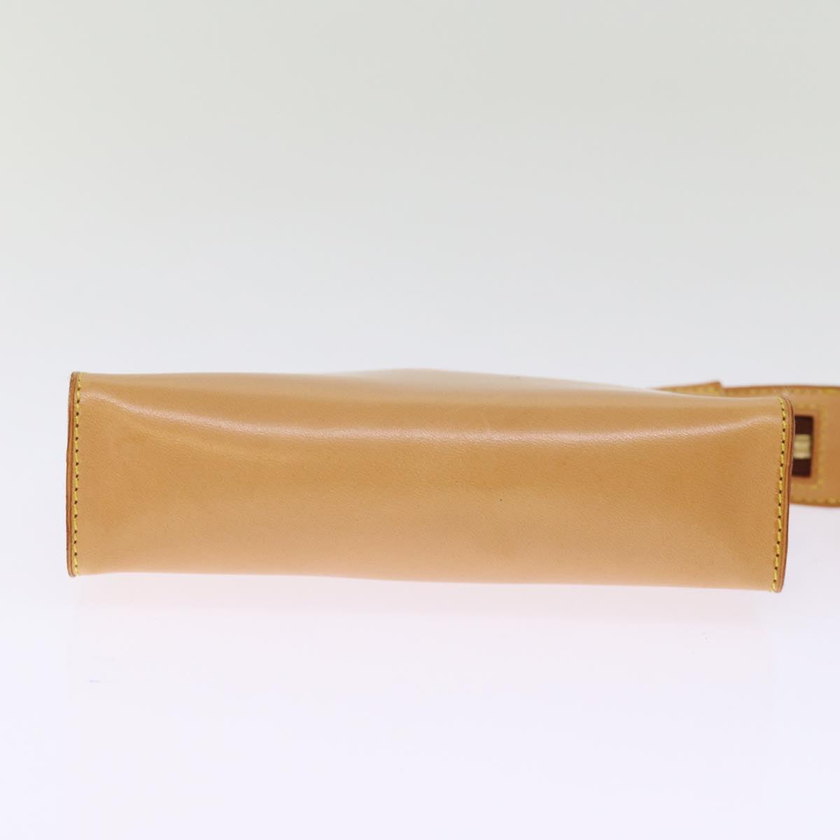 LOUIS VUITTON Nomad Accessory Pouch Leather Beige LV Auth bs14530