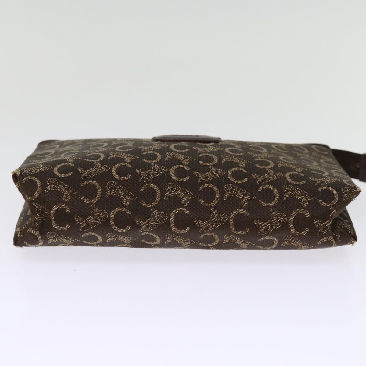 CELINE C Macadam Canvas Clutch Bag Brown Auth bs14535