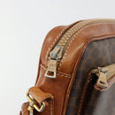 CELINE Macadam Canvas Clutch Bag PVC Brown Auth bs14536-11