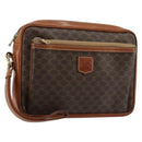 CELINE Macadam Canvas Clutch Bag PVC Brown Auth bs14536-1