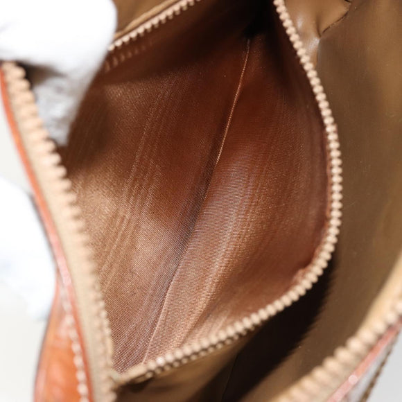 CELINE Macadam Canvas Clutch Bag PVC Brown Auth bs14536