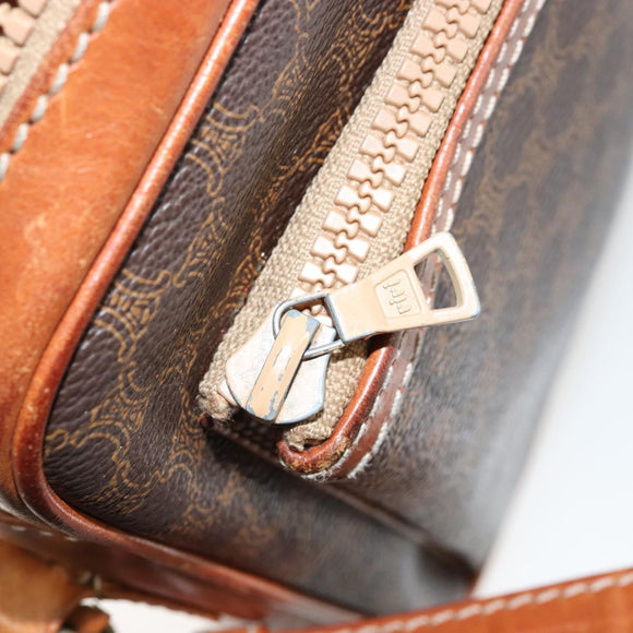 CELINE Macadam Canvas Clutch Bag PVC Brown Auth bs14536