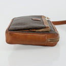 CELINE Macadam Canvas Clutch Bag PVC Brown Auth bs14536-3