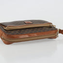 CELINE Macadam Canvas Clutch Bag PVC Brown Auth bs14536-6