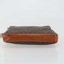 CELINE Macadam Canvas Clutch Bag PVC Brown Auth bs14536-7
