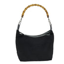 GUCCI Bamboo Shoulder Bag Canvas Black 000 1998 0531 Auth bs14538-1