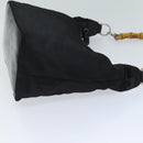 GUCCI Bamboo Shoulder Bag Canvas Black 000 1998 0531 Auth bs14538-4