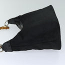GUCCI Bamboo Shoulder Bag Canvas Black 000 1998 0531 Auth bs14538-5