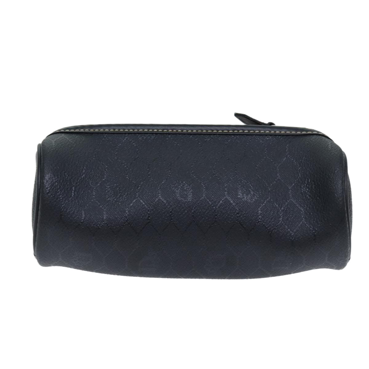 Christian Dior Honeycomb Canvas Pouch PVC Leather Black Auth bs14547 - 0