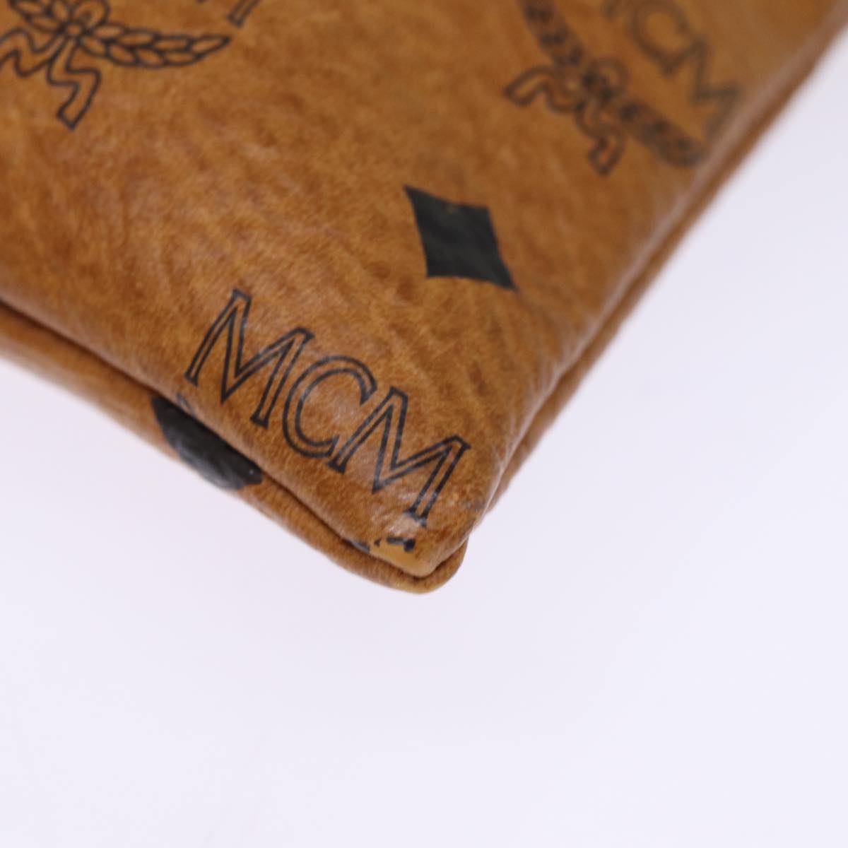 MCM Vicetos Logogram Clutch Bag PVC Brown Auth bs14551