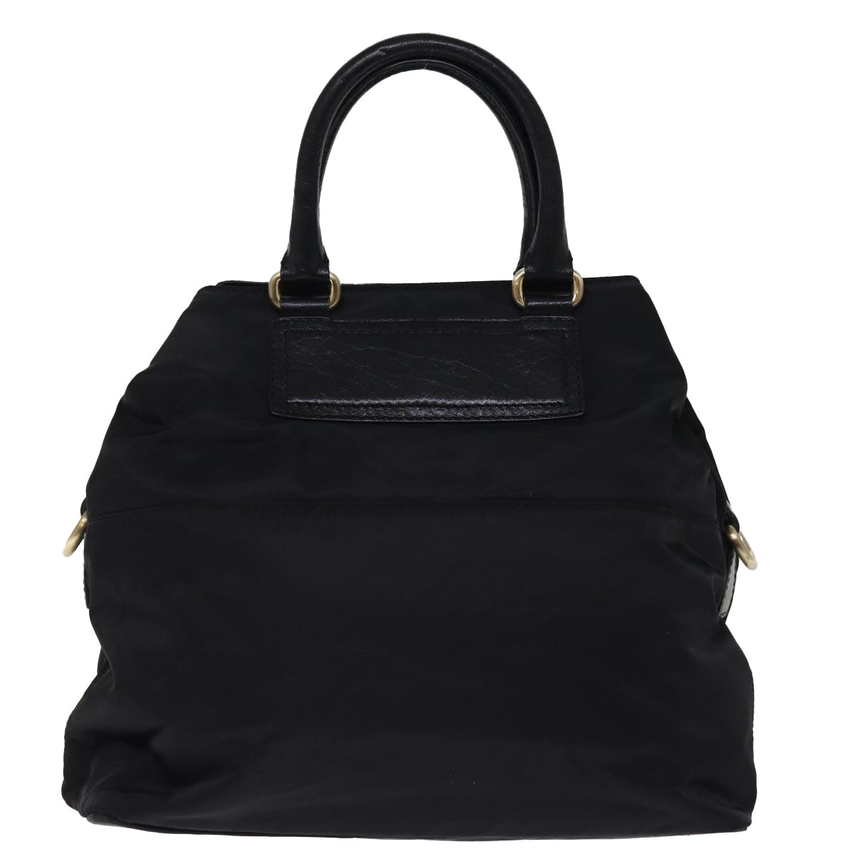 GIVENCHY Hand Bag Nylon Leather 2way Black Auth bs14553 - 0