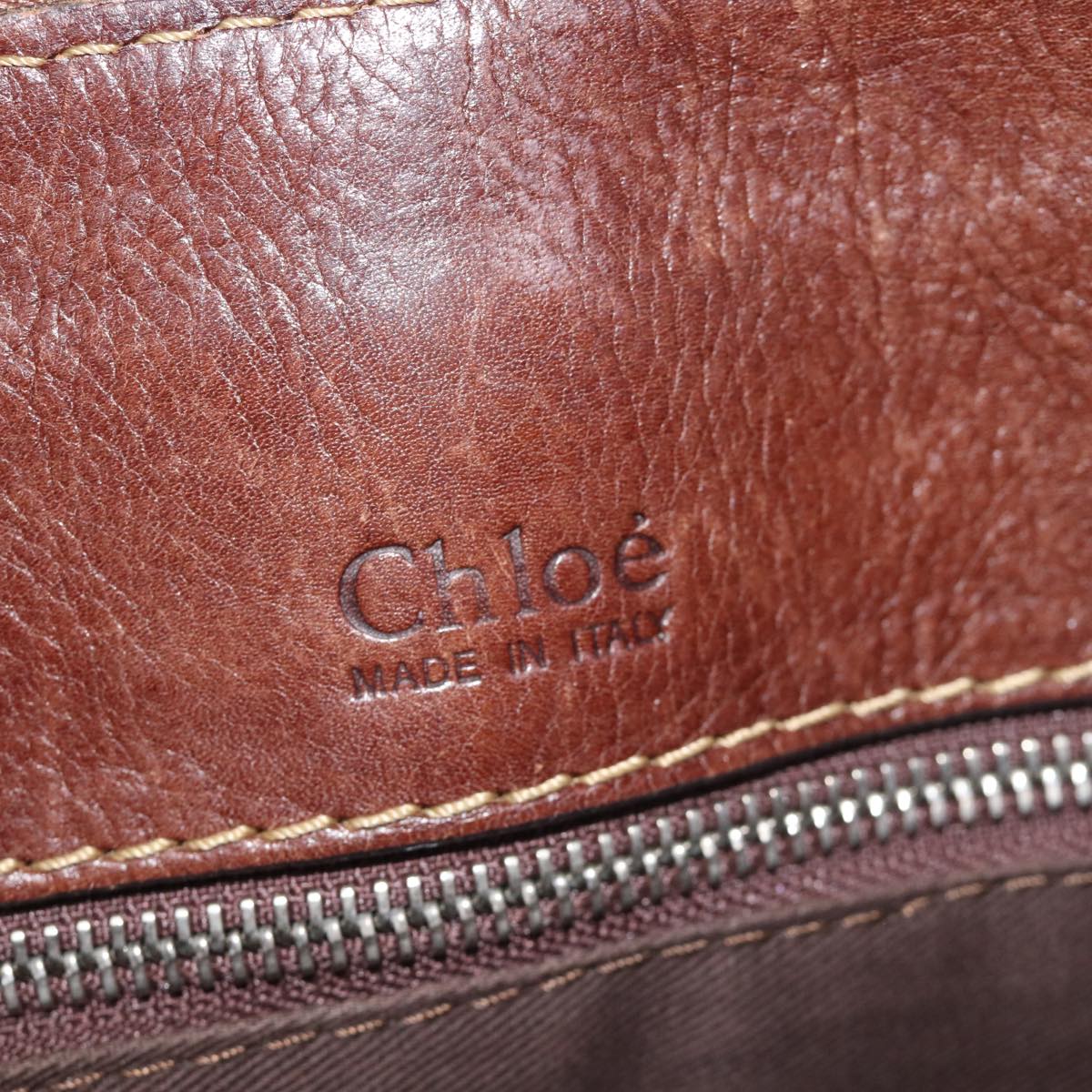 Chloe Hand Bag Leather Brown Auth bs14554