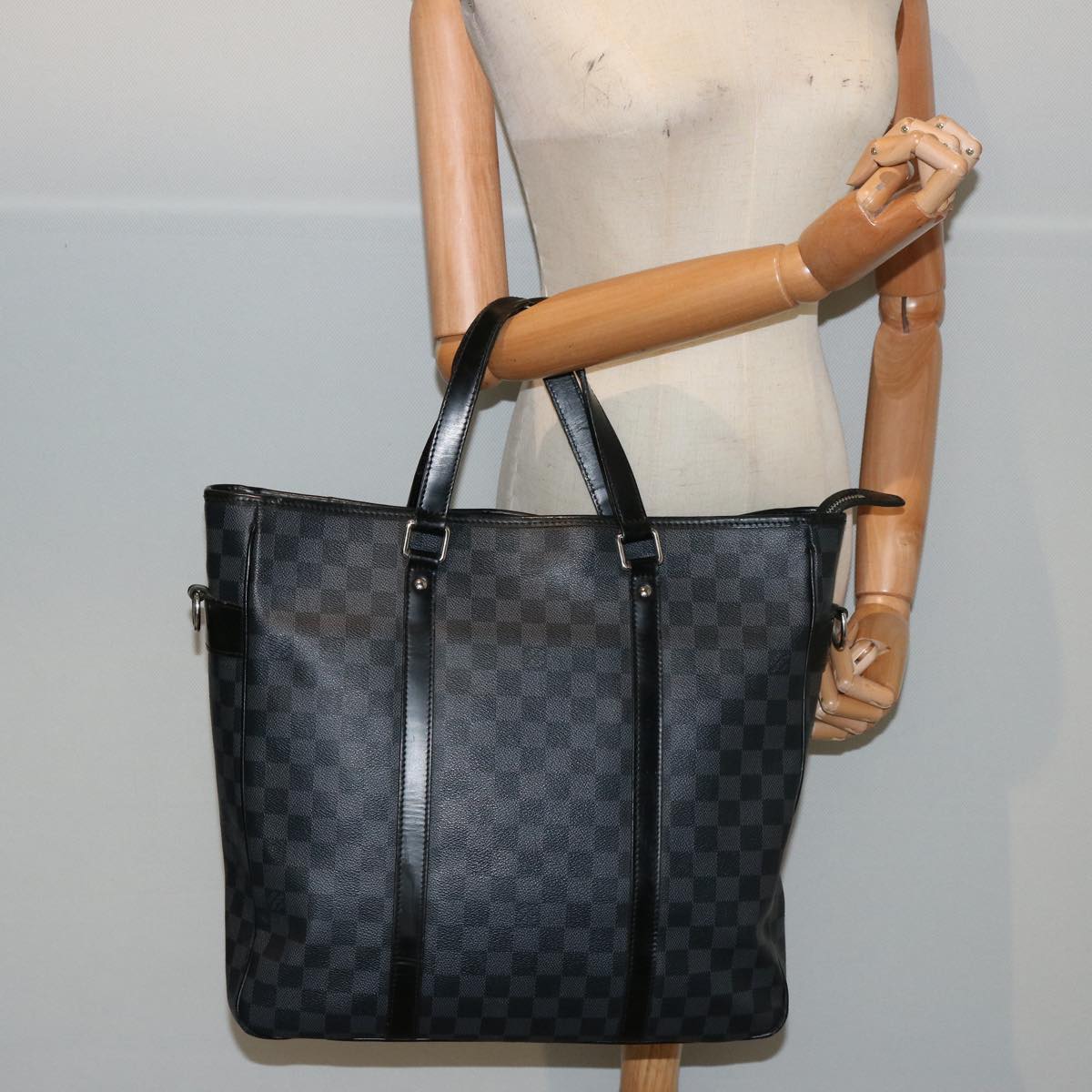 LOUIS VUITTON Damier Graphite Tadao 2way Hand Shoulder Bag N51192 Auth bs14558