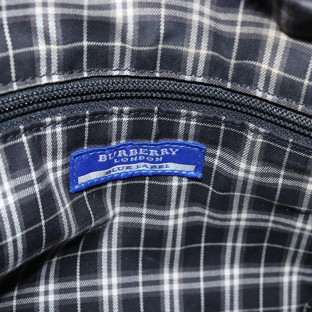 BURBERRY Blue Label Tote Bag Nylon Black Auth bs14565