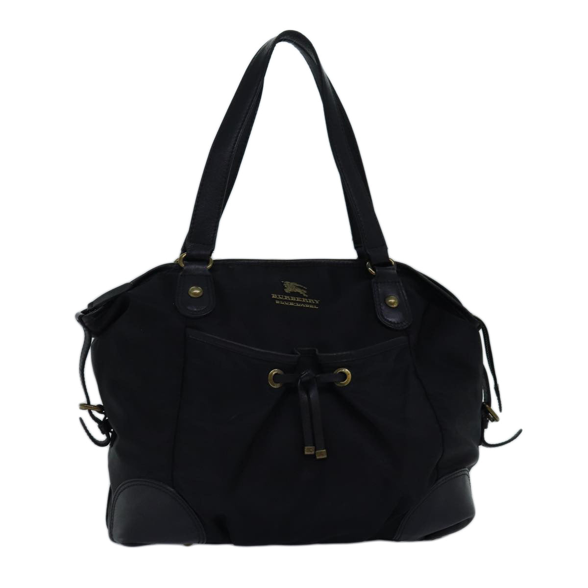 BURBERRY Blue Label Tote Bag Nylon Black Auth bs14565