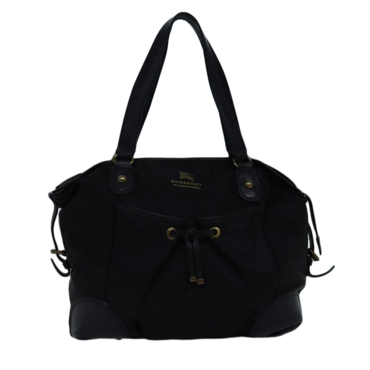 BURBERRY Blue Label Tote Bag Nylon Black Auth bs14565