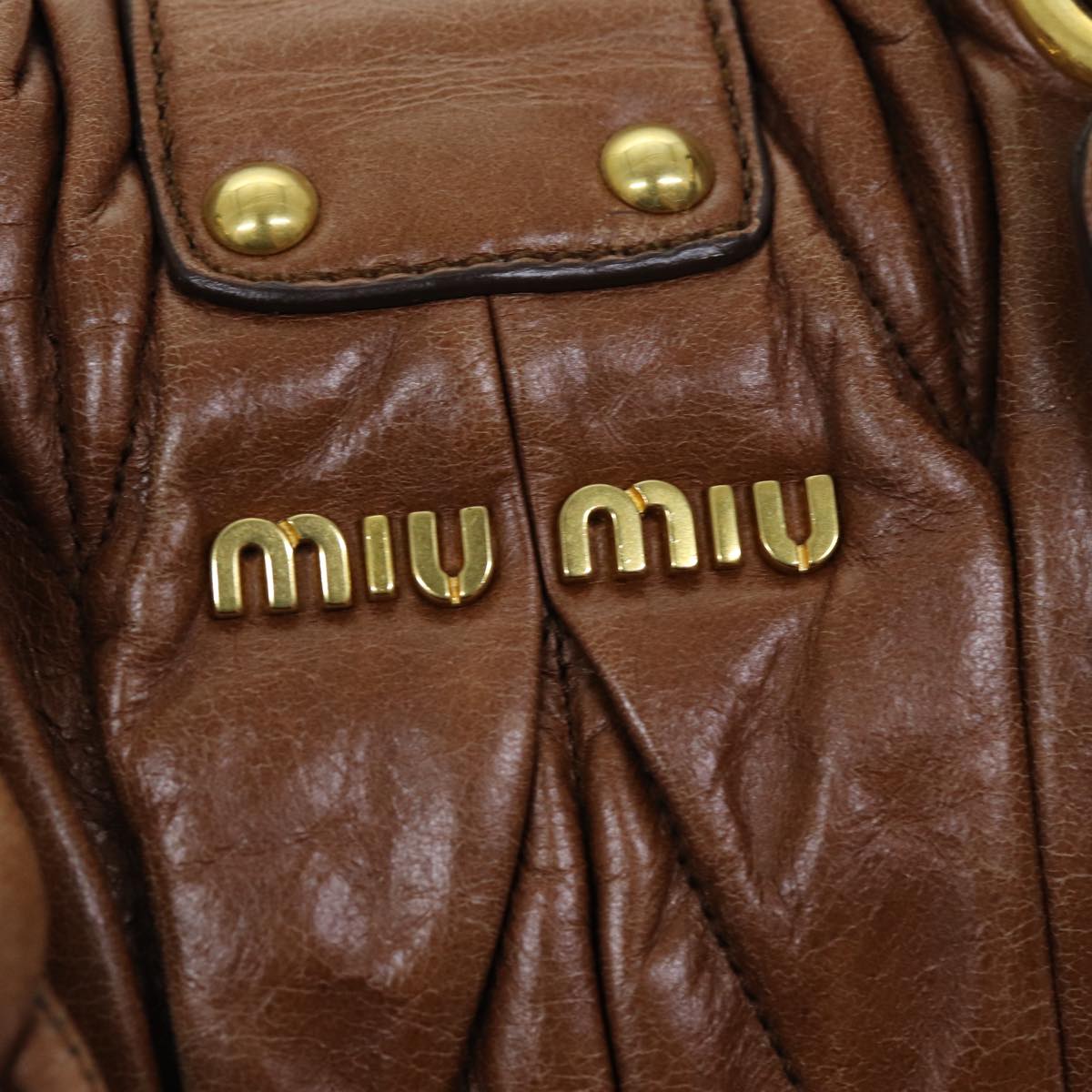 Miu Miu Materasse Hand Bag Leather 2way Brown Auth bs14570