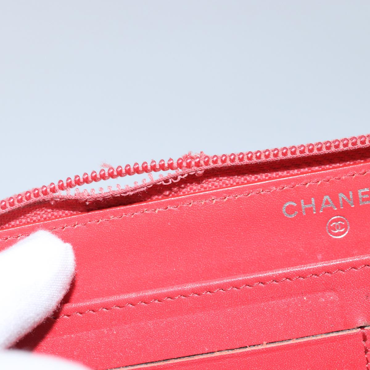 CHANEL Wallet Leather 4Set Orange Black CC Auth bs14579