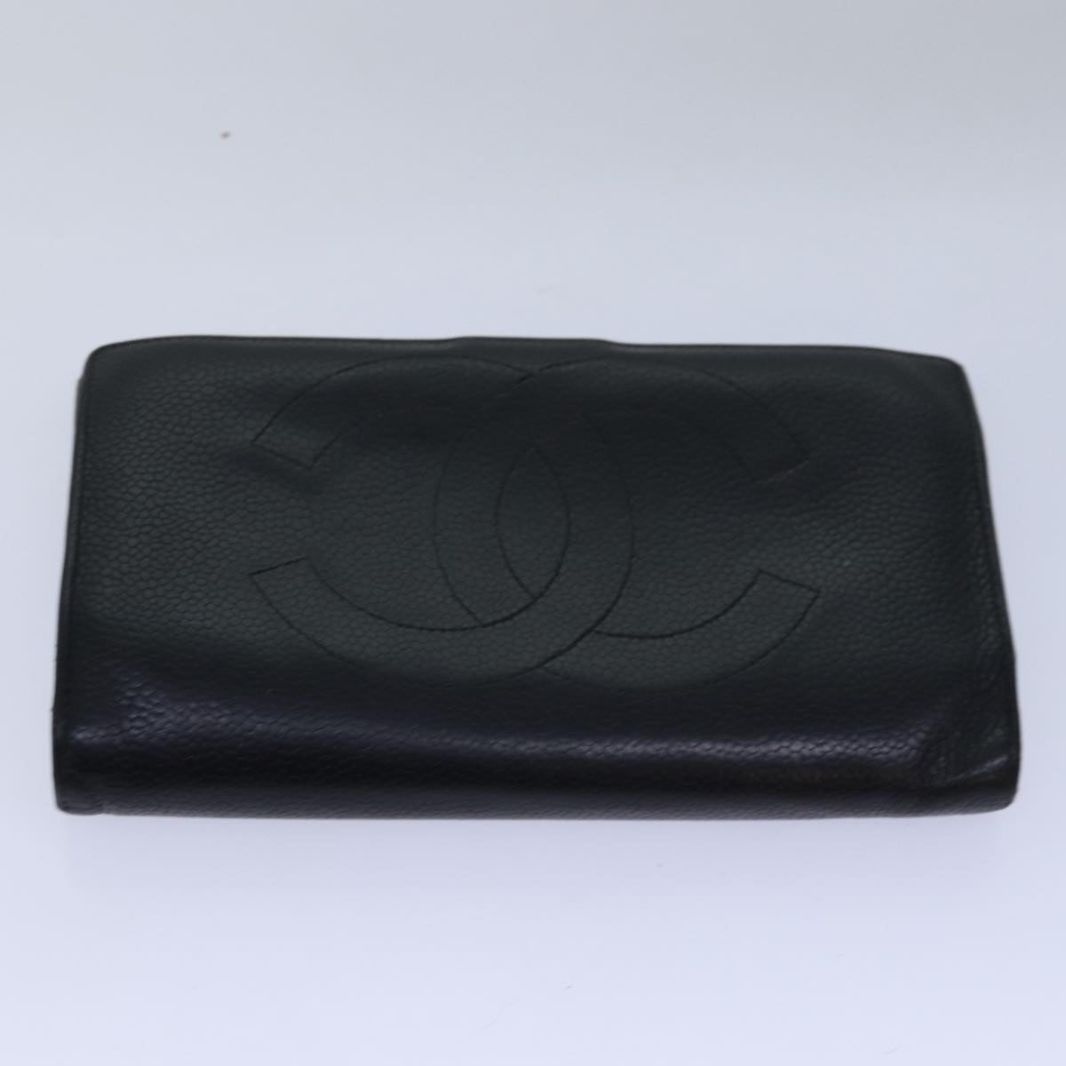 CHANEL Wallet Leather 4Set Orange Black CC Auth bs14579