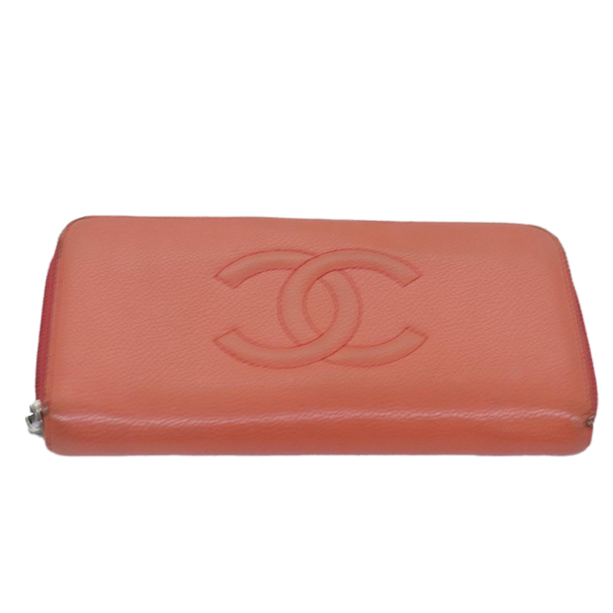 CHANEL Wallet Leather 4Set Orange Black CC Auth bs14579 - 0