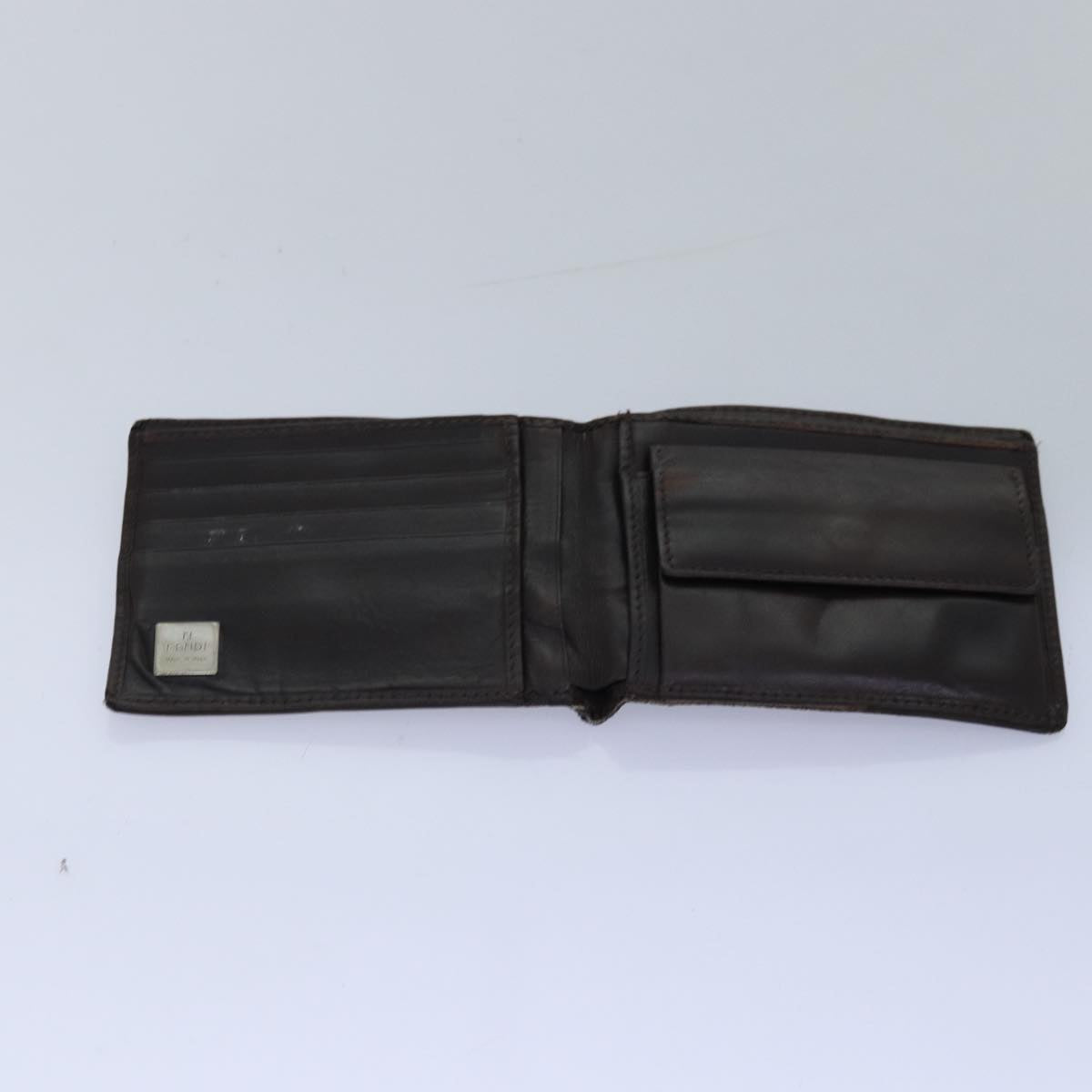 FENDI Zucca Canvas Pecan Canvas Key Case Wallet 4Set Black Brown Auth bs14585