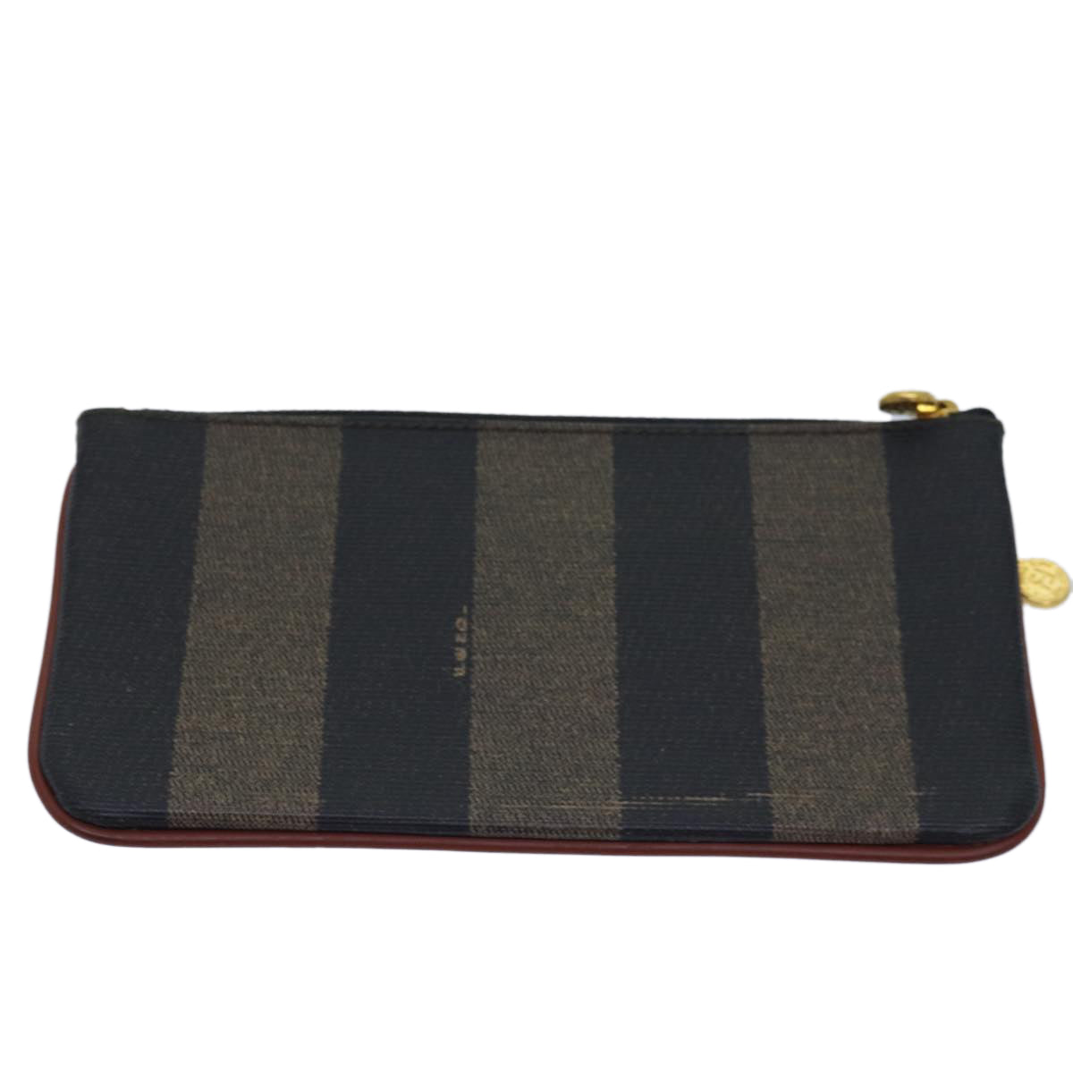 FENDI Zucca Canvas Pecan Canvas Key Case Wallet 4Set Black Brown Auth bs14585