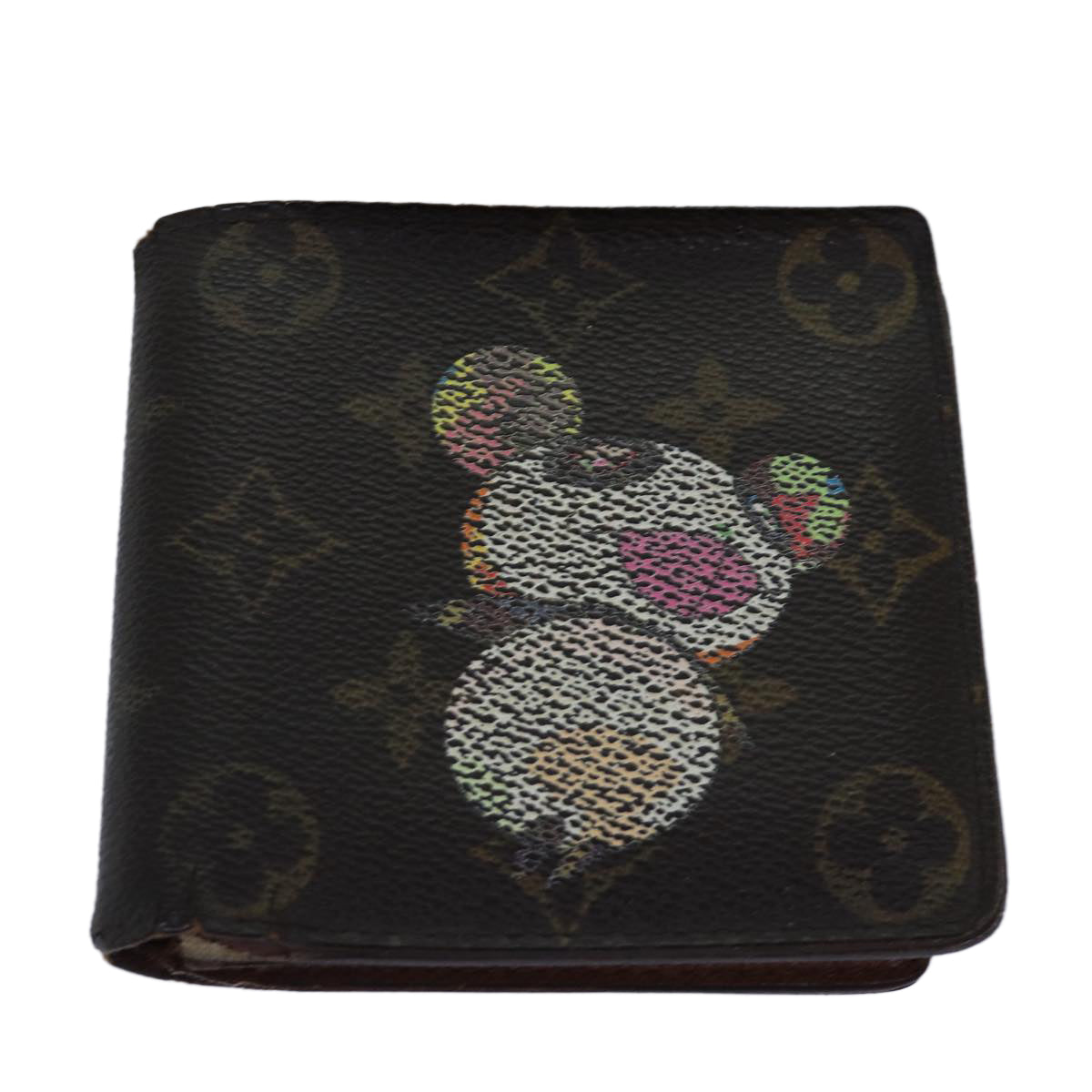 LOUIS VUITTON Monogram Cherry Blossom Panda Coin Purse Wallet 2Set Auth bs14594 - 0