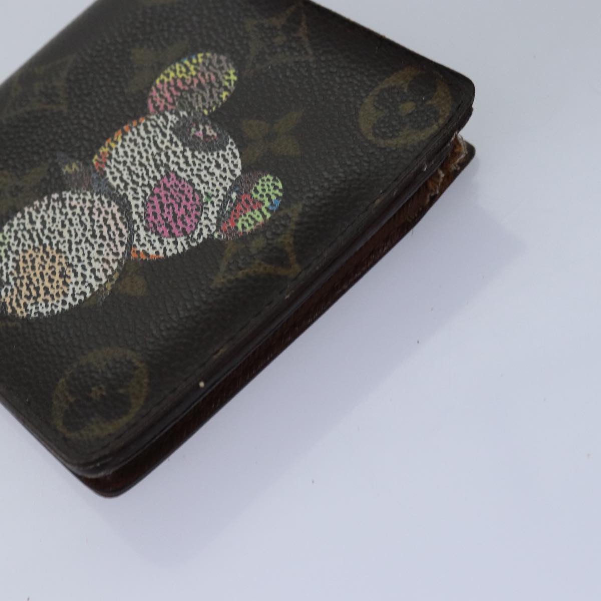 LOUIS VUITTON Monogram Cherry Blossom Panda Coin Purse Wallet 2Set Auth bs14594