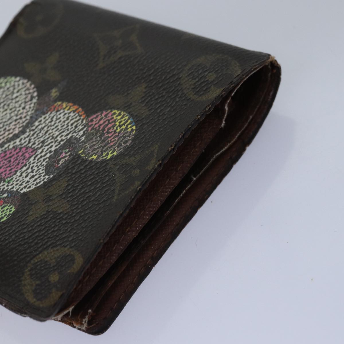 LOUIS VUITTON Monogram Cherry Blossom Panda Coin Purse Wallet 2Set Auth bs14594