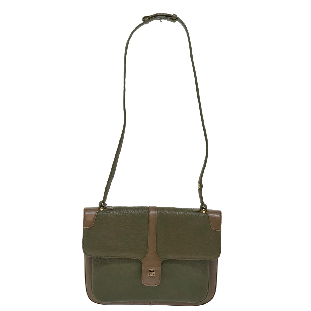 GIVENCHY Shoulder Bag Leather Green Auth bs14601