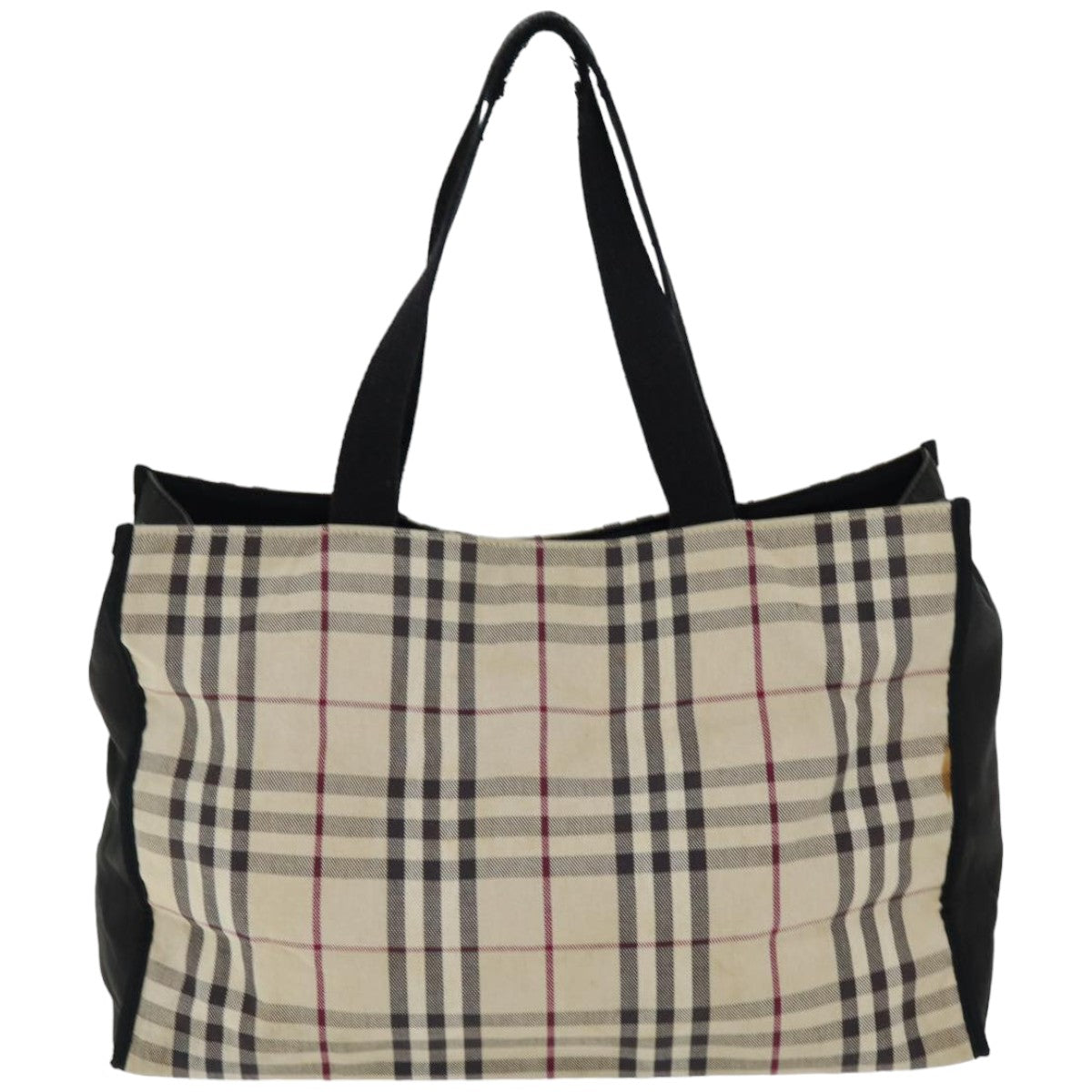 BURBERRY Nova Check Tote Bag Canvas Beige Auth bs14604 - 0