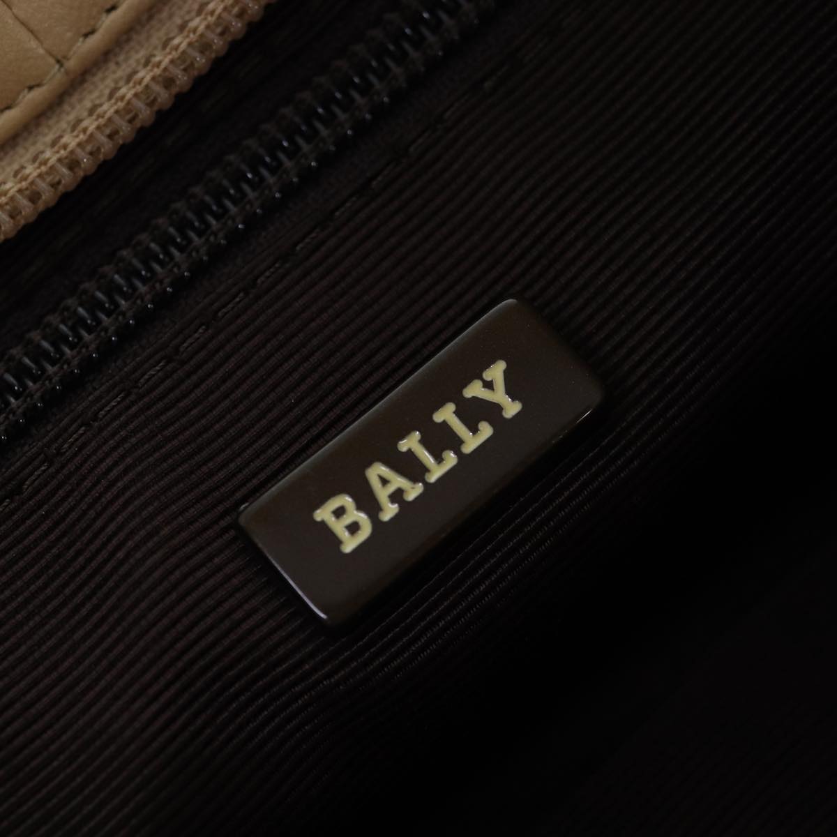 BALLY Shoulder Bag Leather Beige Auth bs14607