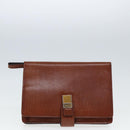 BALLY Clutch Bag Leather 2Set Black Brown Auth bs14608-2