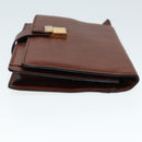 BALLY Clutch Bag Leather 2Set Black Brown Auth bs14608-4