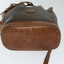 CELINE Macadam Canvas Hand Bag PVC Leather 4Set Brown Beige Auth bs14619-27