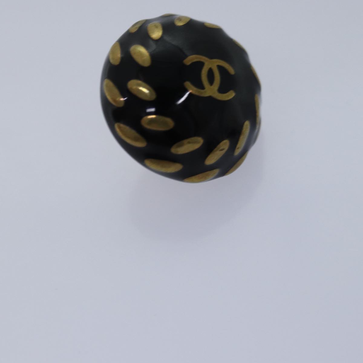 CHANEL Earring Black CC Auth bs14622