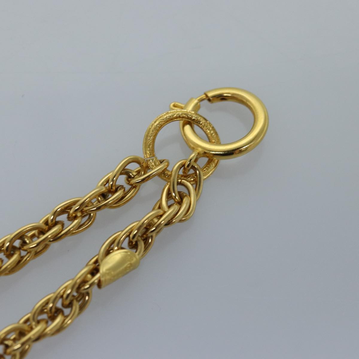 CHANEL Necklace Metal Gold CC Auth bs14626