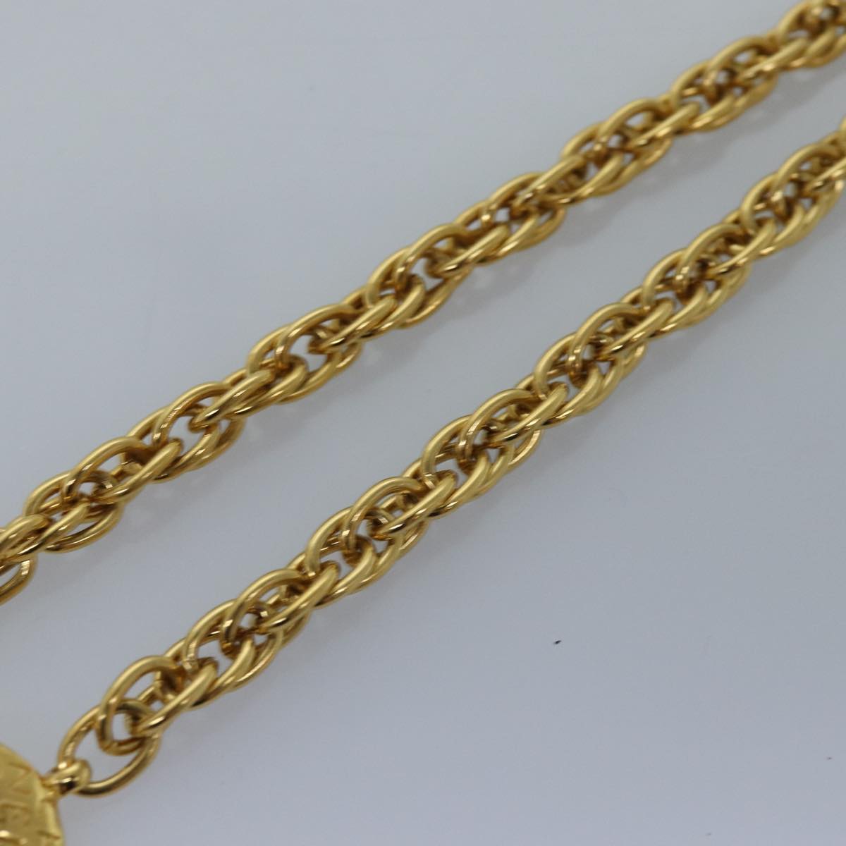 CHANEL Necklace Metal Gold CC Auth bs14626