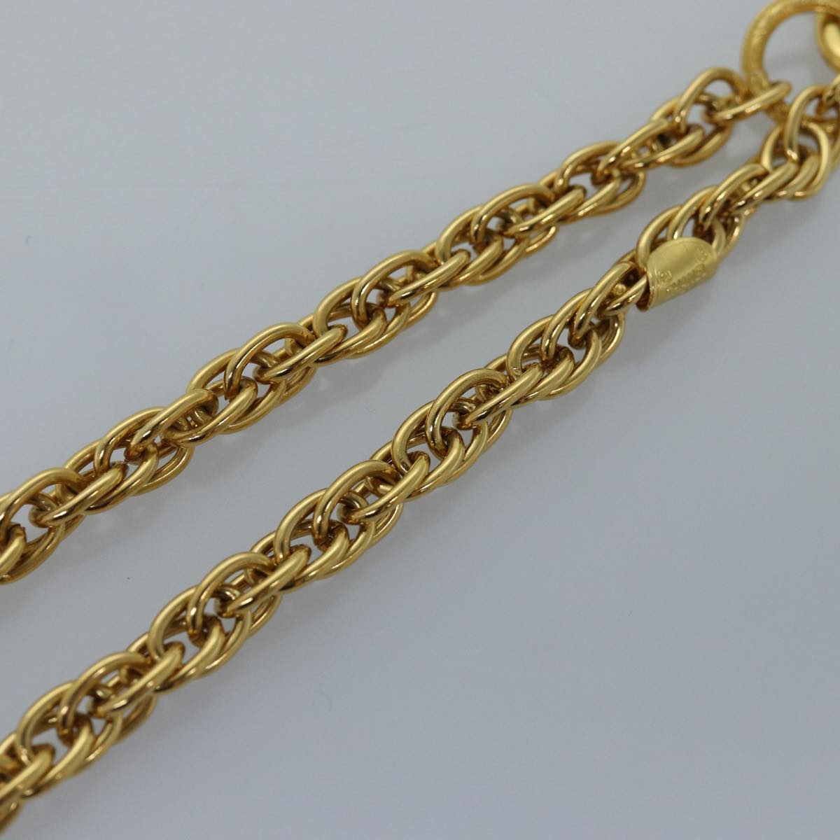 CHANEL Necklace Metal Gold CC Auth bs14626