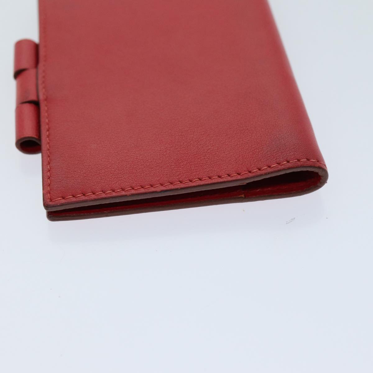 HERMES Agenda Mini Day Planner Cover Leather Red Auth bs14629