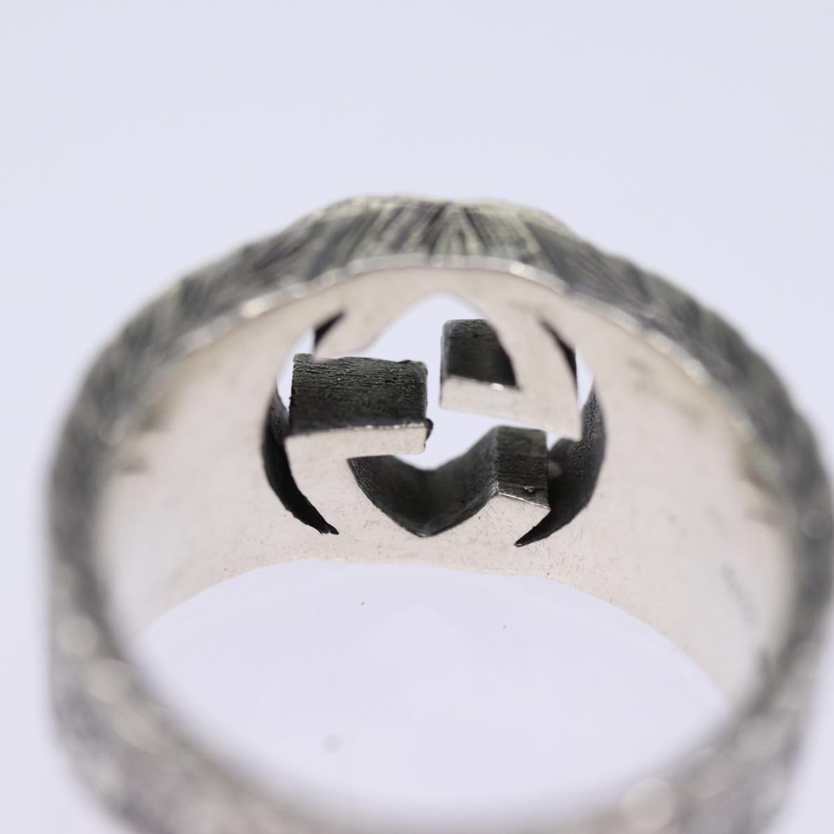 GUCCI Interlocking Ring Ag925 Silver Auth bs14631