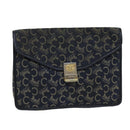 CELINE C Macadam Canvas Clutch Bag Navy Auth bs14643-1