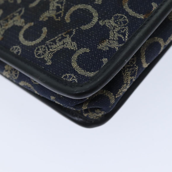 CELINE C Macadam Canvas Clutch Bag Navy Auth bs14643