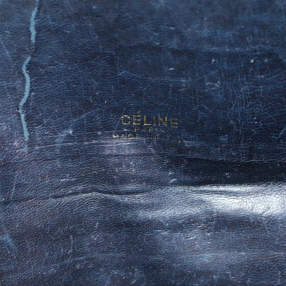 CELINE C Macadam Canvas Clutch Bag Navy Auth bs14643